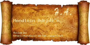 Hendlein Adrián névjegykártya